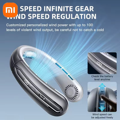 Xiaomi New Neck Air Conditioner Portable Neck Fan Rechargeable Semiconductor Refrigeration Leafless Fan Outdoor Personal Wearabl Image 2