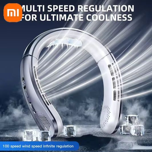 Xiaomi New Neck Air Conditioner Portable Neck Fan Rechargeable Semiconductor Refrigeration Leafless Fan Outdoor Personal Wearabl Image 1